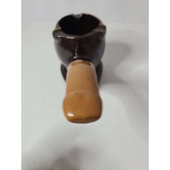 Vintage Napcoware Ceramic Art Pottery Brown Pipe Shaped Ashtray Hand Painted - Picture 6 of 10